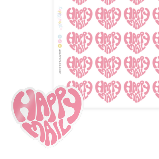 Pink Happy Mail Hearts Sticker Sheet