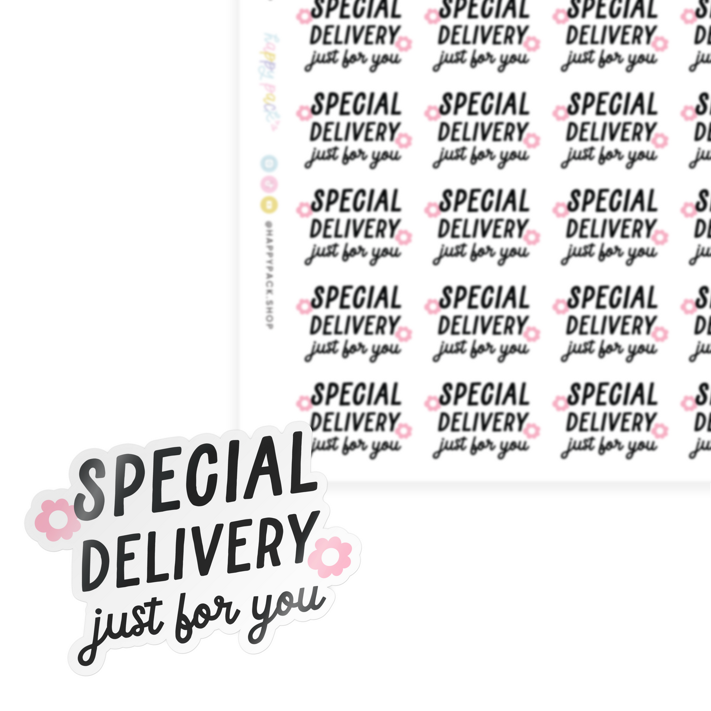 Special Delivery Just For You Flower Sticker Sheet