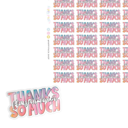 Thanks So Much for Your Order Tie Dye Sticker Sheet