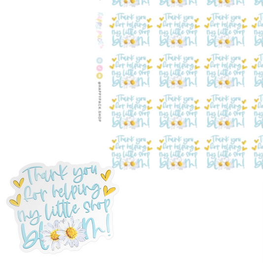 Thanks for Helping My Shop Bloom Daisy Sticker Sheet