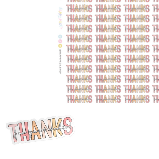 Thanks For Your Order Block Letter Sticker Sheet