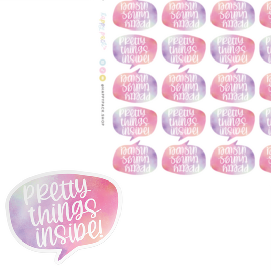 Pretty Things Inside Tie Dye Bubble Sticker Sheet