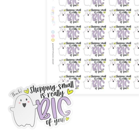 Shopping Small is Big of You Ghost Sticker Sheet