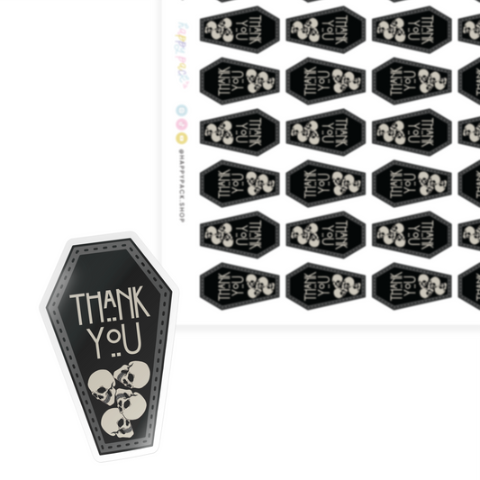 Thank You Coffins Sticker Sheet