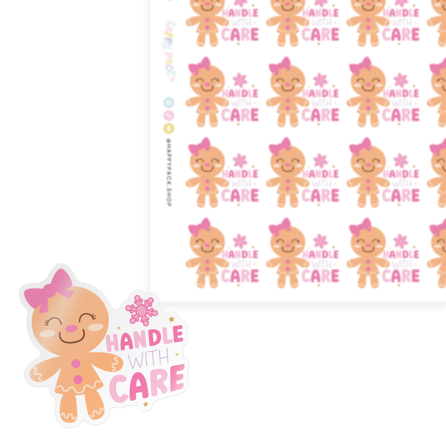 Handle with Care Gingerbread Sticker Sheet