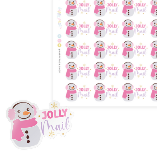 Jolly Mail Snowman Sticker Sheet