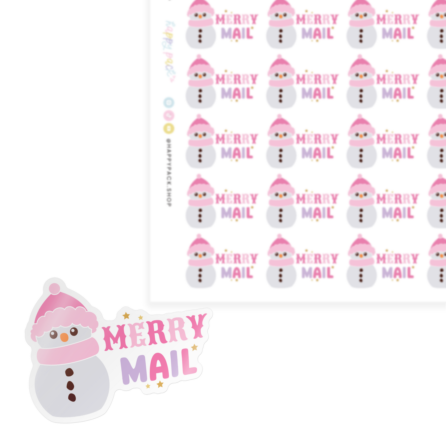 Merry Mail Snowman Sticker Sheet