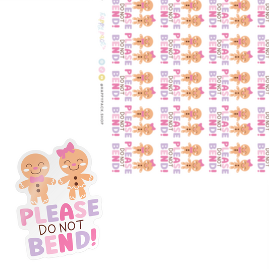 Please Do Not Bend Gingerbread Sticker Sheet