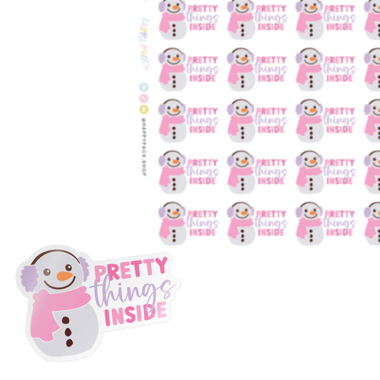 Pretty Things Inside Snowman Sticker Sheet