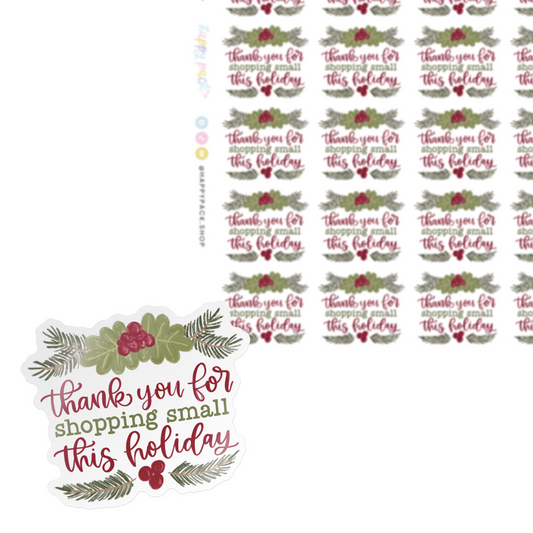 Thank You for Shopping Small this Holiday Sticker Sheet